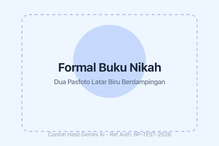 Contoh Formal Buku Nikah Latar Biru di Gemini AI